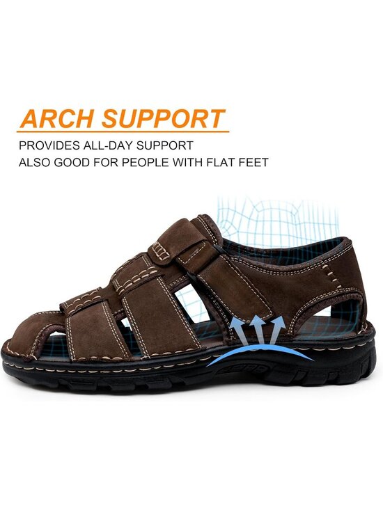 Men\'s Brown Sandals Leather Open Toe Beach Sandal Outdoor Sport Hiking main image 3